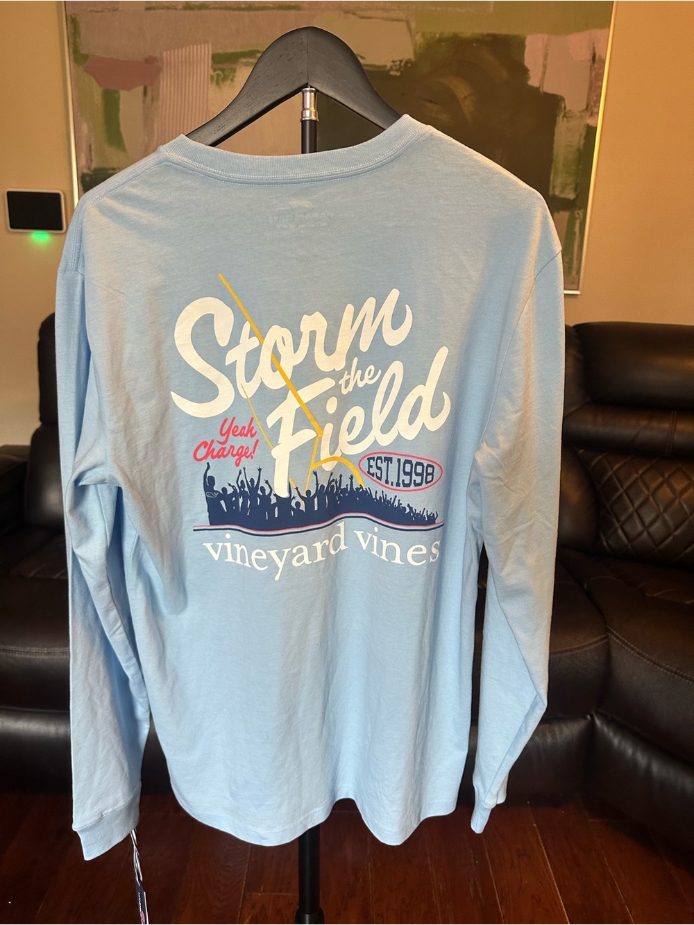 Vineyard Vines Light Blue 'Storm the Field' Long-Sleeve Tee
